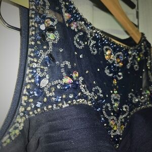 Patra Beaded Navy Dress- Size 6